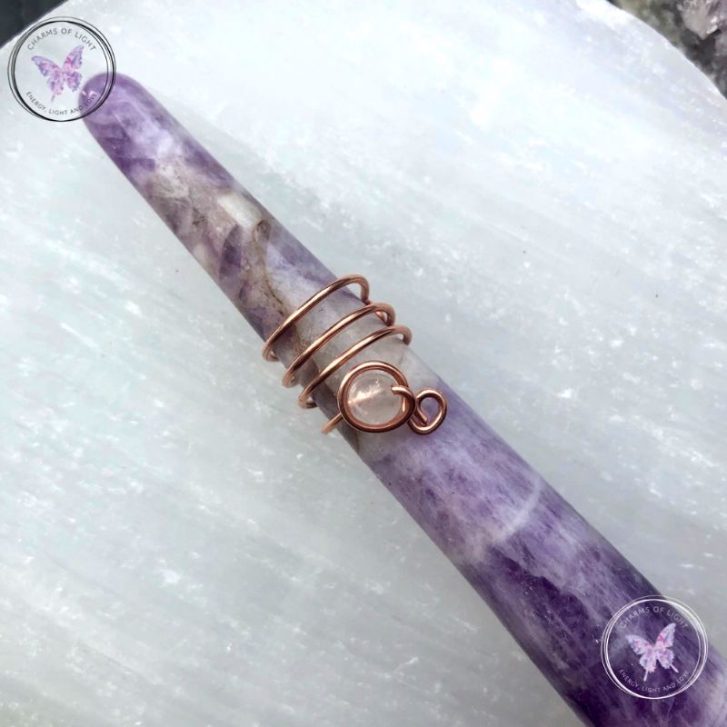 Rose Quartz Copper Ear Cuff